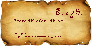 Brendörfer Éva névjegykártya